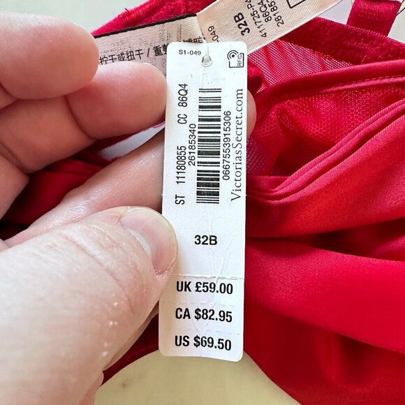 Victoria’s Secret Dream Angels Christmas Bow Lightly Lined Sexy Lingerie NWT 32B - Picture 3 of 5